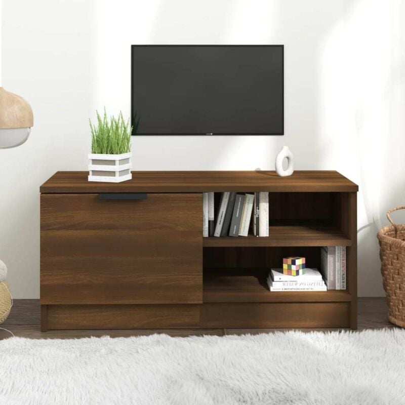 foto del prodotto jinlefu vidaxl mobile tv rovere marrone 80x35x36,5 cm in legno multistrato