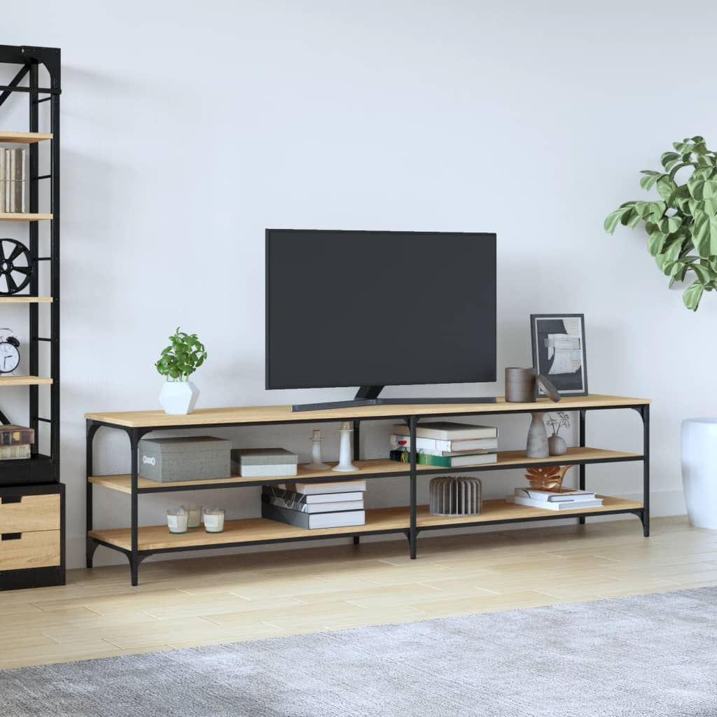foto del prodotto jinlefu vidaxl mobile tv rovere sonoma 200x30x50cm legno multistrato e metallo