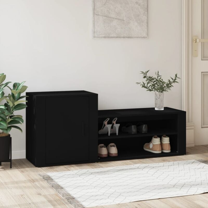foto del prodotto jinlefu vidaxl scarpiera nera 130x35x54 cm in legno multistrato