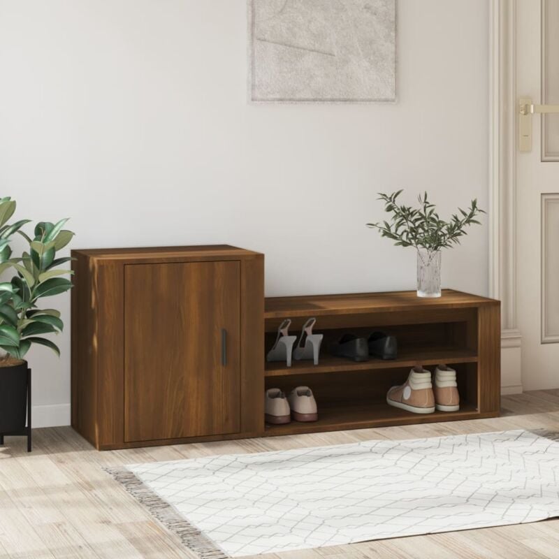 foto del prodotto jinlefu vidaxl scarpiera rovere marrone 130x35x54 cm in legno multistrato