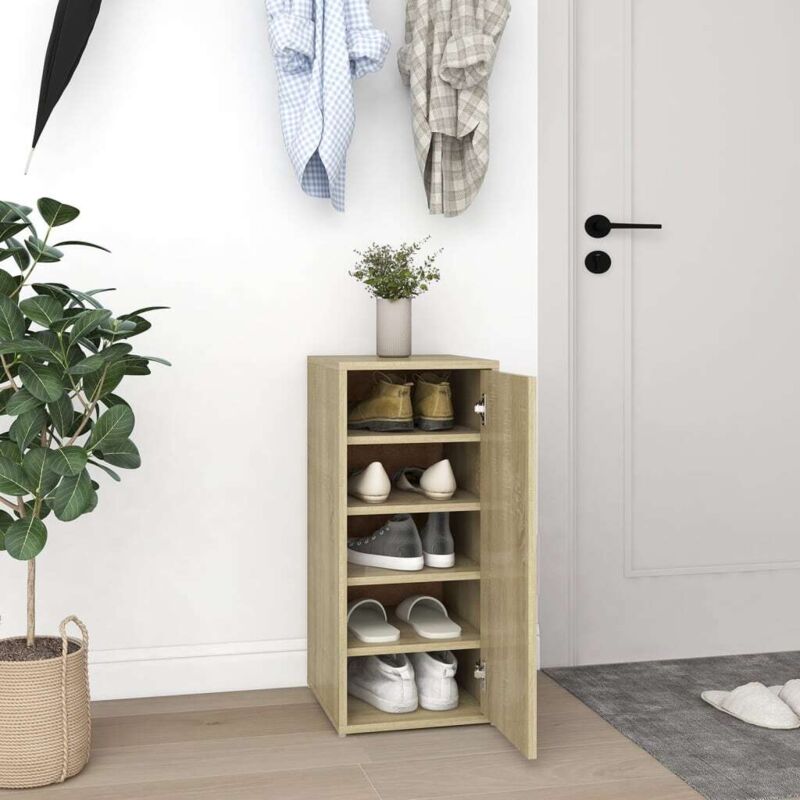 foto del prodotto jinlefu vidaxl scarpiera rovere sonoma 32x35x70 cm in truciolato