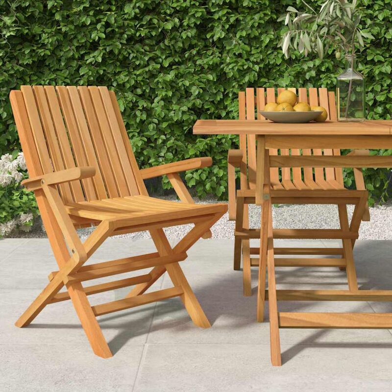 foto del prodotto jinlefu vidaxl sedie da giardino pieghevoli 2pz 61x67x90cm legno massello teak