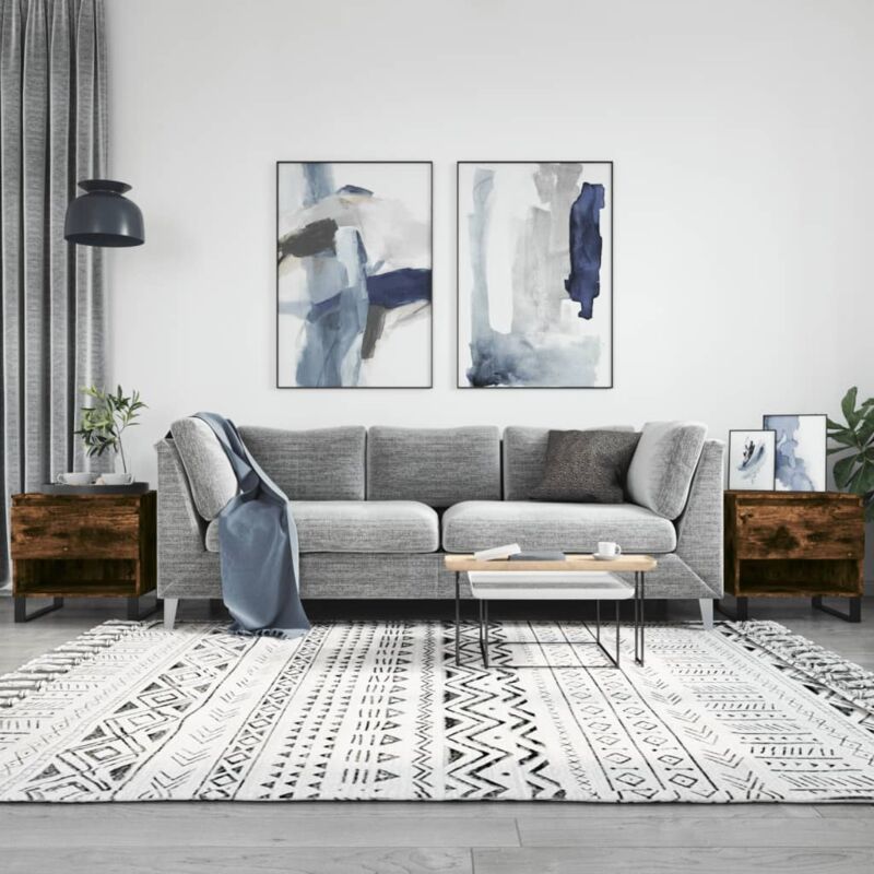 foto del prodotto jinlefu vidaxl tavolini salotto 2pz rovere fumo 50x46x50 cm legno multistrato