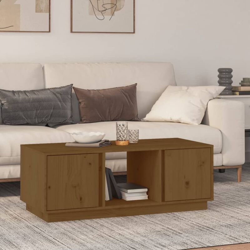 foto del prodotto jinlefu vidaxl tavolino da salotto ambra 110x50x40 cm legno massello di pino