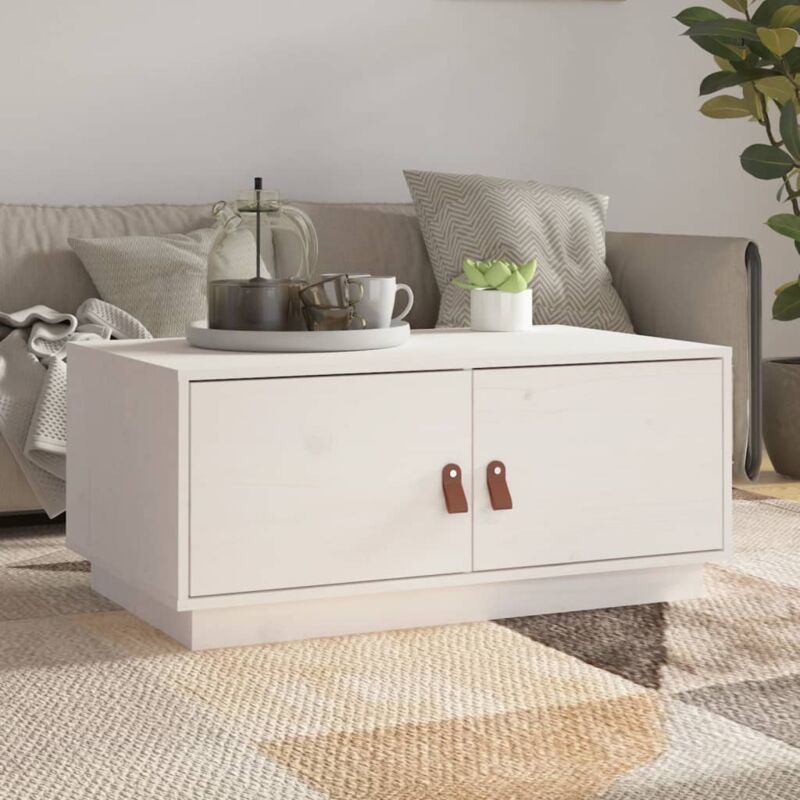 foto del prodotto jinlefu vidaxl tavolino da salotto bianco 80x50x35cm in legno massello di pino