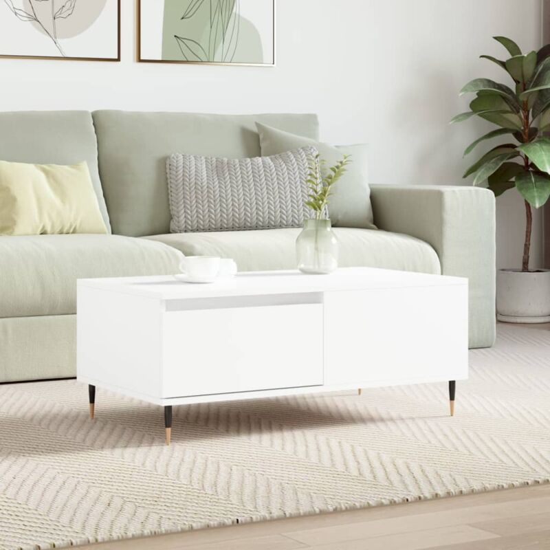 foto del prodotto jinlefu vidaxl tavolino da salotto bianco 90x50x36,5 cm in legno multistrato