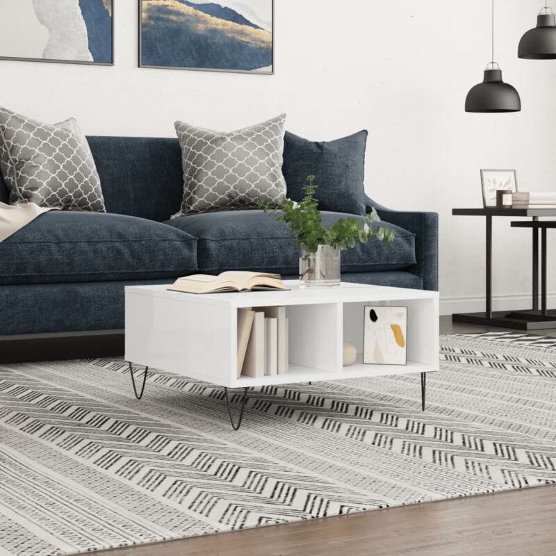 foto del prodotto jinlefu vidaxl tavolino da salotto bianco lucido 60x60x30 cm legno multistrato