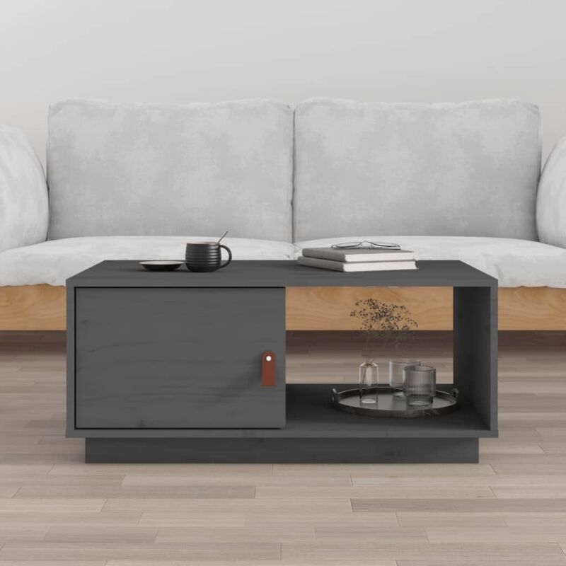 foto del prodotto jinlefu vidaxl tavolino da salotto grigio 80x50x35,5 cm legno massello di pino