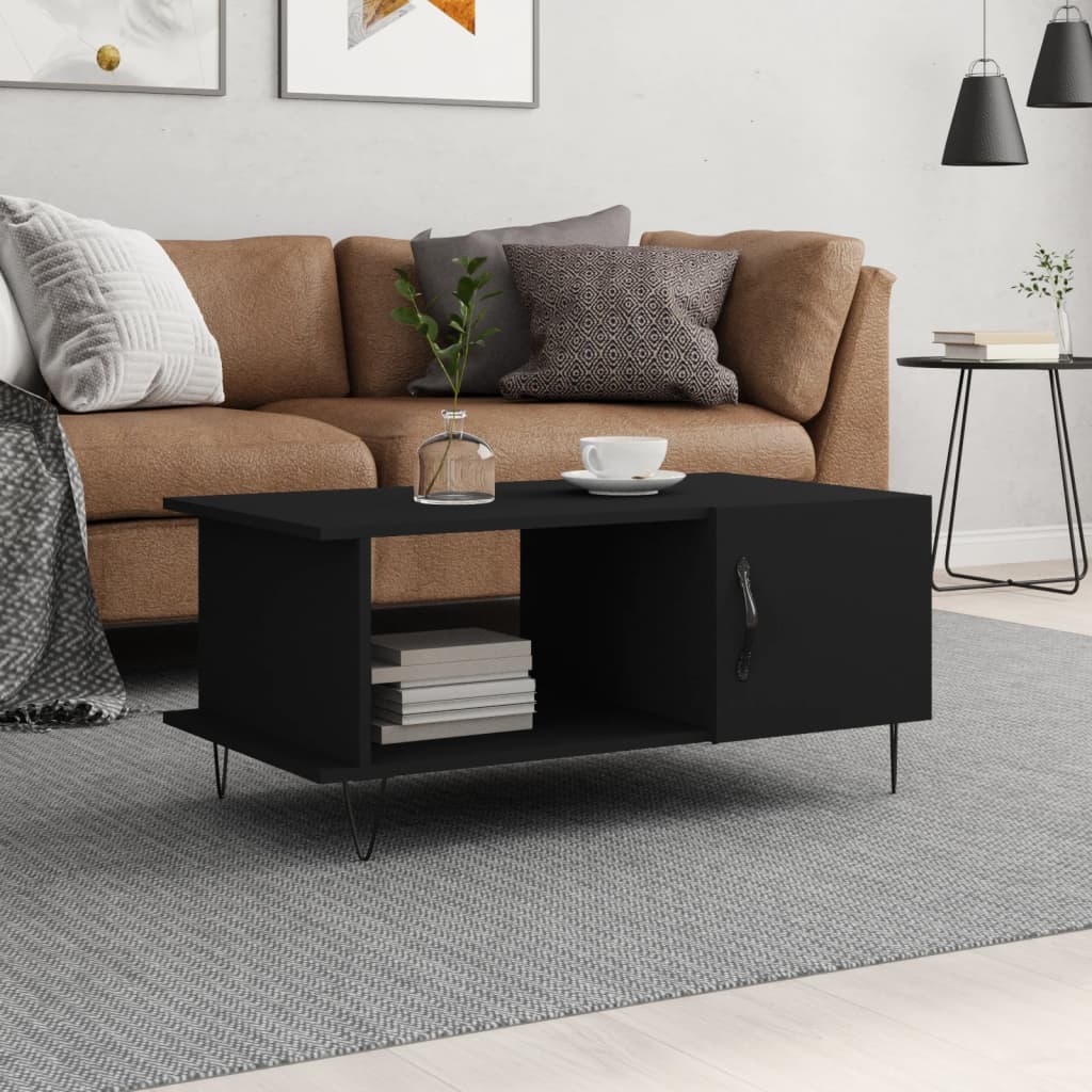foto del prodotto jinlefu vidaxl tavolino da salotto nero 90x50x40 cm in legno multistrato