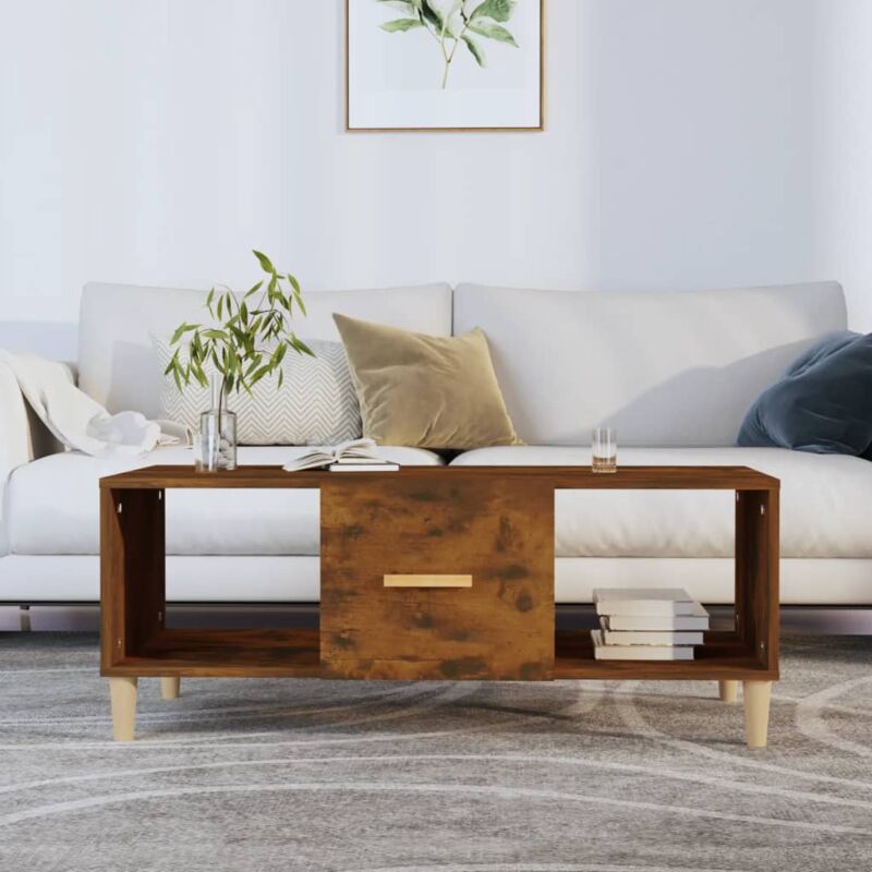 foto del prodotto jinlefu vidaxl tavolino da salotto rovere fumo 102x50x40 cm legno multistrato