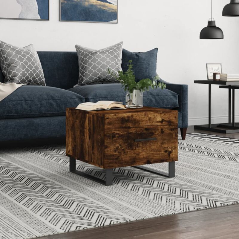 foto del prodotto jinlefu vidaxl tavolino da salotto rovere fumo 50x50x40 cm legno multistrato