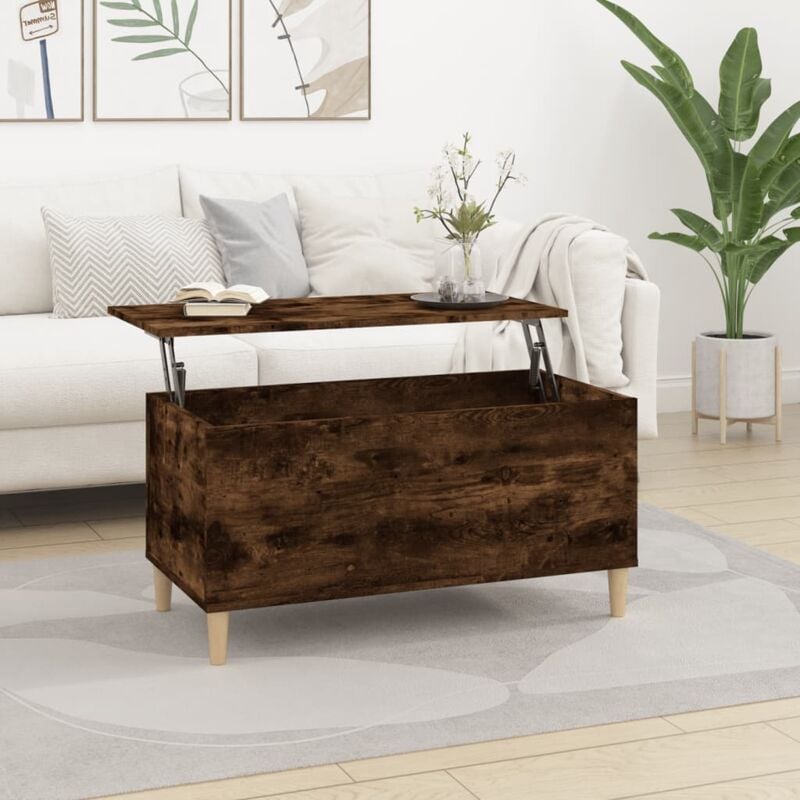 foto del prodotto jinlefu vidaxl tavolino da salotto rovere fumo 90x44,5x45 cm legno multistrato