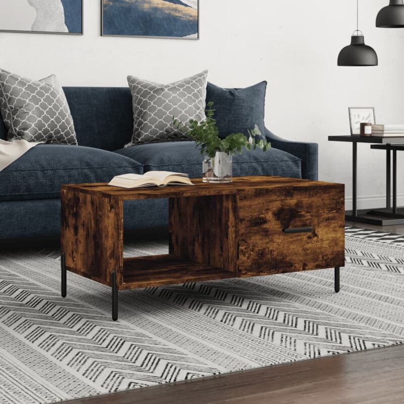 foto del prodotto jinlefu vidaxl tavolino da salotto rovere fumo 90x50x40cm in legno multistrato