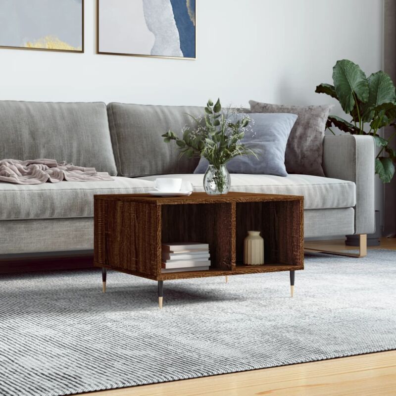 foto del prodotto jinlefu vidaxl tavolino da salotto rovere marrone 60x50x36,5 cm in multistrato