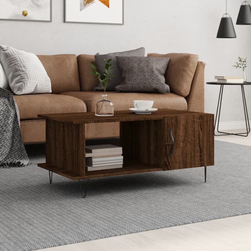 foto del prodotto jinlefu vidaxl tavolino da salotto rovere marrone 90x50x40cm legno multistrato