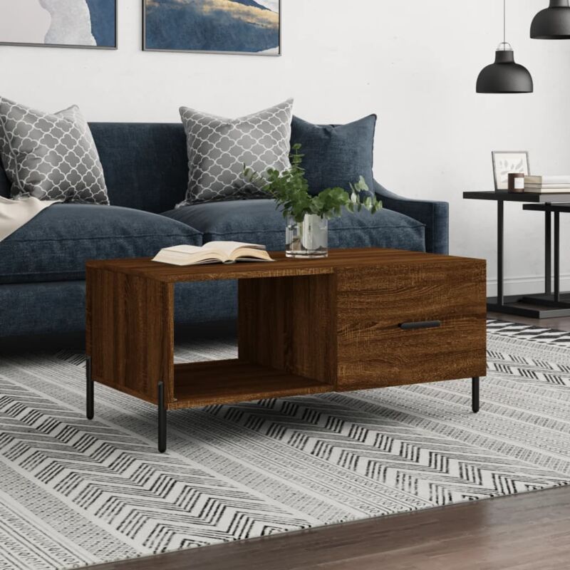 foto del prodotto jinlefu vidaxl tavolino da salotto rovere marrone 90x50x40cm legno multistrato