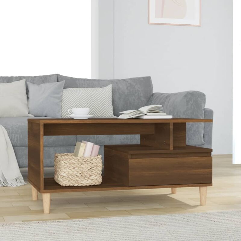 foto del prodotto jinlefu vidaxl tavolino salotto rovere marrone 90x49x45 cm legno multistrato