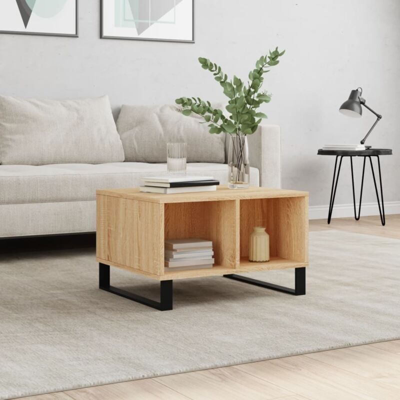 foto del prodotto jinlefu vidaxl tavolino salotto rovere sonoma 60x50x36,5 cm legno multistrato