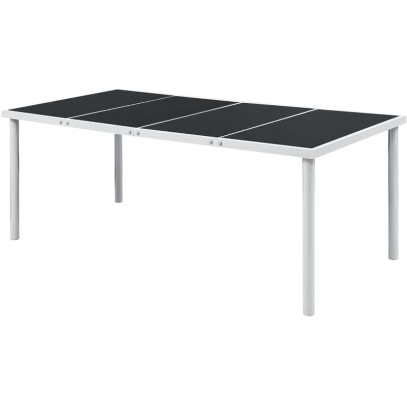 foto del prodotto jinlefu vidaxl tavolo da giardino 190x90x74 cm nero in acciaio