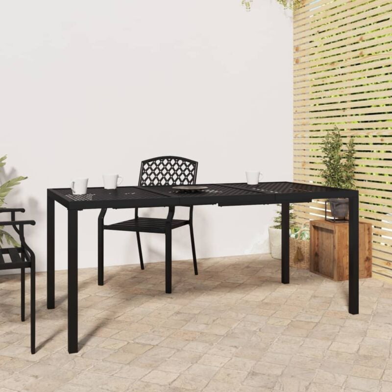 foto del prodotto jinlefu vidaxl tavolo da giardino antracite 165x80x72 cm acciaio