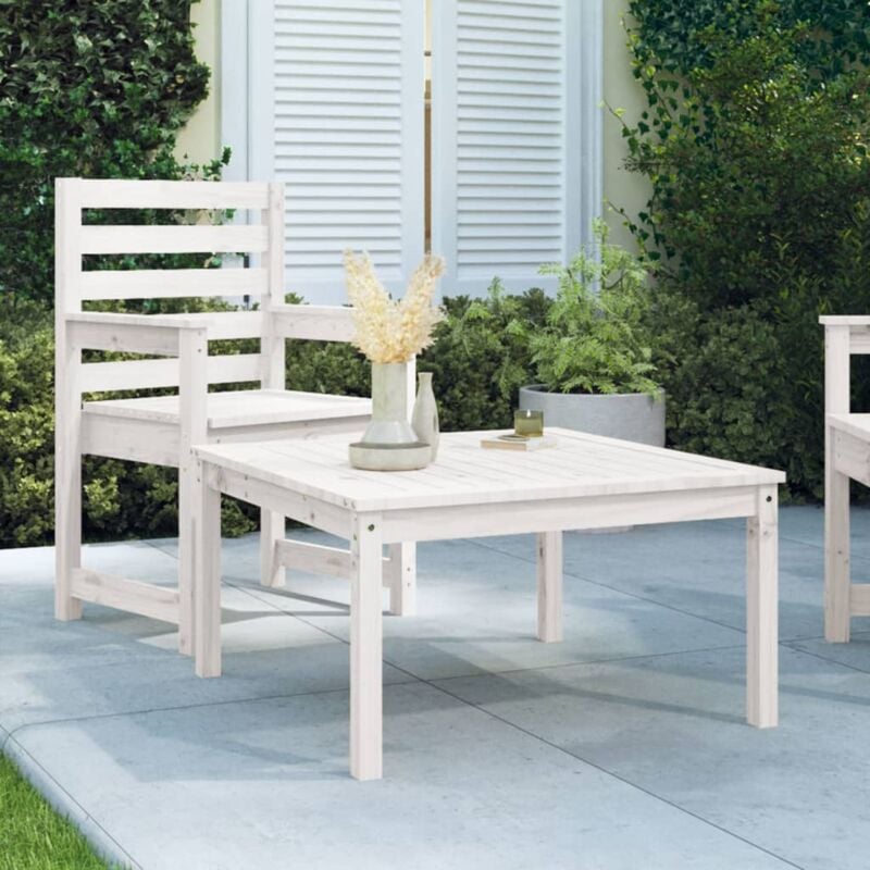 foto del prodotto jinlefu vidaxl tavolo da giardino bianco 82,5x82,5x45cm legno massello di pino