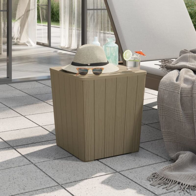 foto del prodotto jinlefu vidaxl tavolo da giardino con coperchio polipropilene marrone chiaro