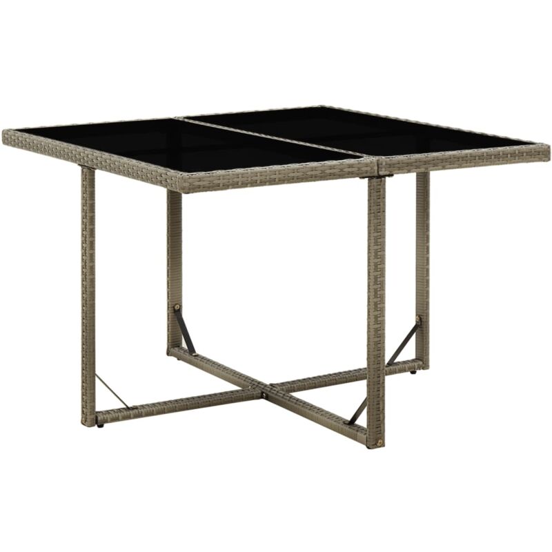 foto del prodotto jinlefu vidaxl tavolo da giardino grigio 109x107x74 cm in polyrattan e vetro