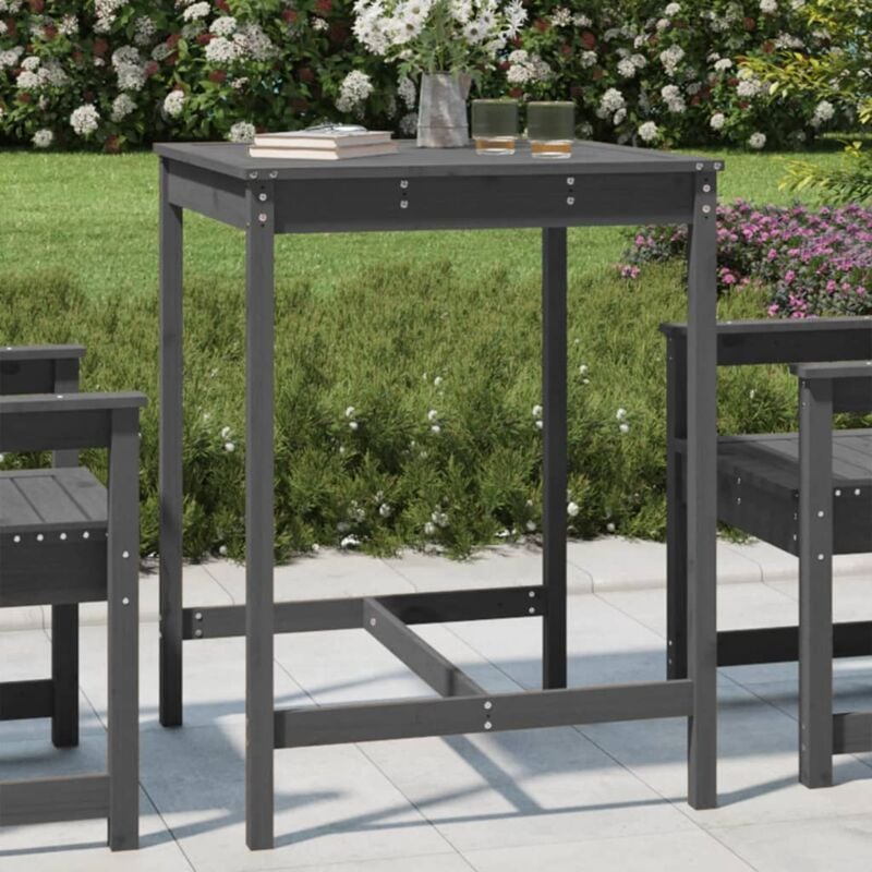 foto del prodotto jinlefu vidaxl tavolo da giardino grigio 82,5x82,5x110 cm legno massello pino