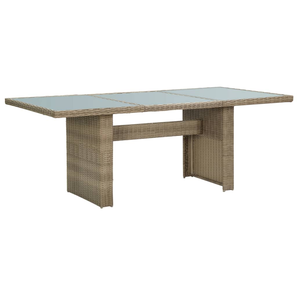 foto del prodotto jinlefu vidaxl tavolo da giardino marrone 200x100x74 cm in vetro e polyrattan