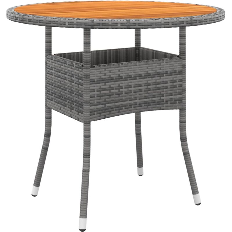 foto del prodotto jinlefu vidaxl tavolo giardino 80x75 cm massello acacia e polyrattan grigio