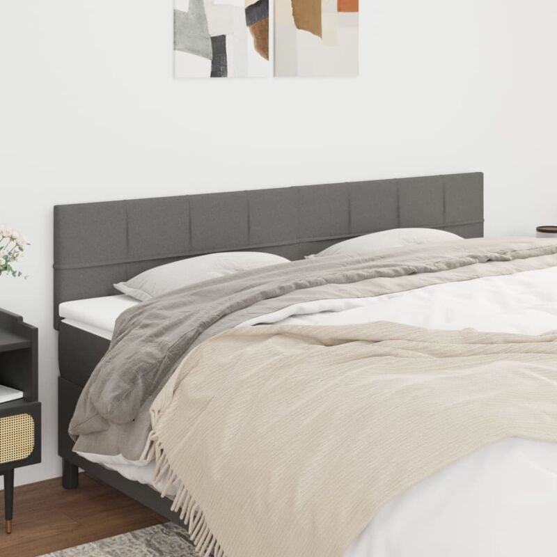 foto del prodotto jinlefu vidaxl testiera 2 pz grigio scuro 90x5x78 88 cm in tessuto