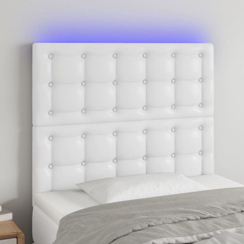 foto del prodotto jinlefu vidaxl testiera a led bianco 100x5x118 128 cm in similpelle