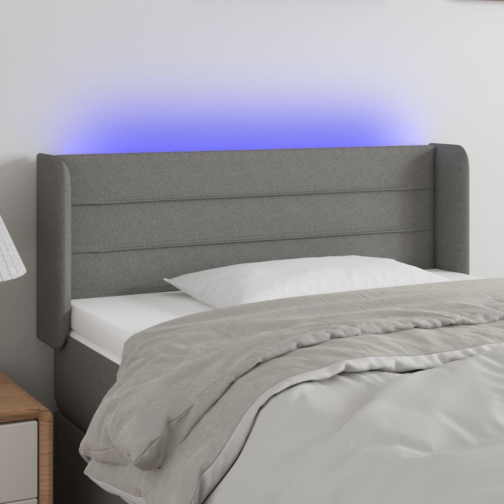 foto del prodotto jinlefu vidaxl testiera a led grigio scuro 83x16x78 88 cm in tessuto