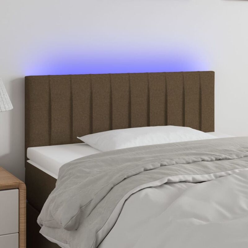 foto del prodotto jinlefu vidaxl testiera a led marrone scuro 80x5x78 88 cm in tessuto