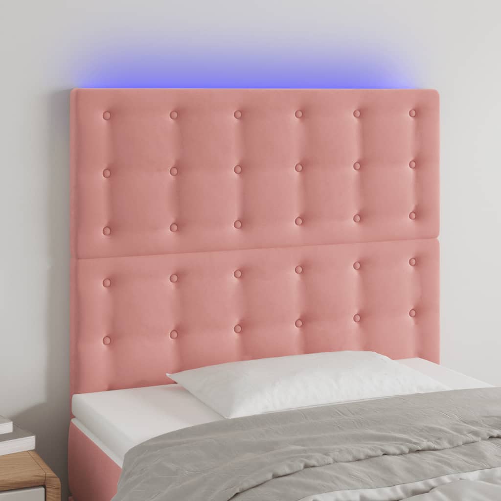 foto del prodotto jinlefu vidaxl testiera a led rosa 100x5x118 128 cm in velluto