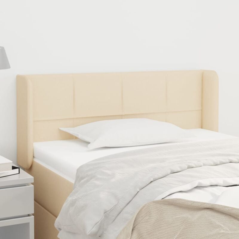 foto del prodotto jinlefu vidaxl testiera ad orecchio crema 103x16x78 88 cm in tessuto