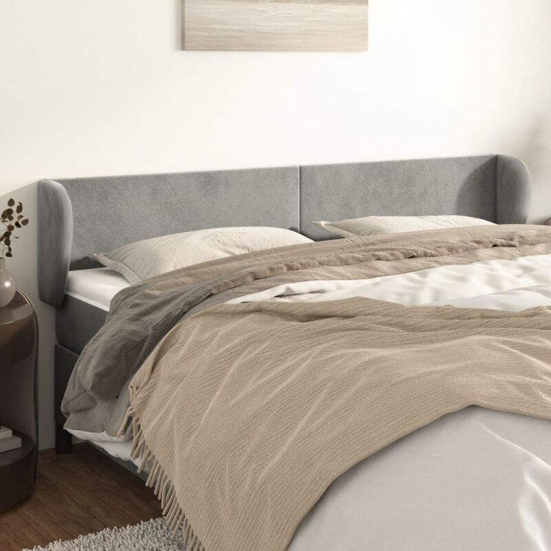 foto del prodotto jinlefu vidaxl testiera ad orecchio grigio chiaro 203x23x78 88 cm in velluto