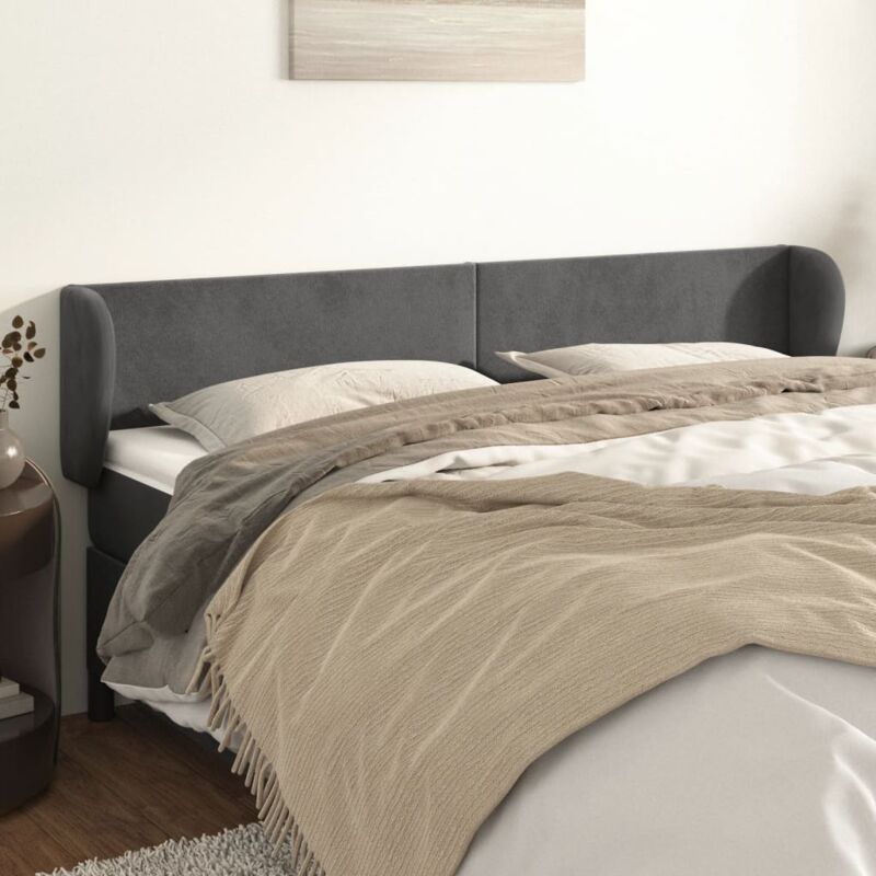 foto del prodotto jinlefu vidaxl testiera ad orecchio grigio scuro 183x23x78 88 cm in velluto