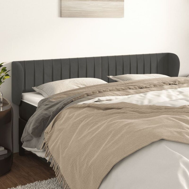 foto del prodotto jinlefu vidaxl testiera ad orecchio grigio scuro 183x23x78 88 cm in velluto