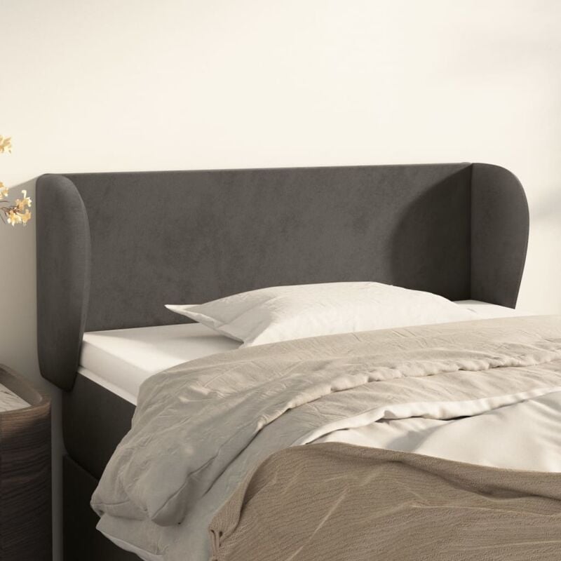 foto del prodotto jinlefu vidaxl testiera ad orecchio grigio scuro 83x23x78 88 cm in velluto