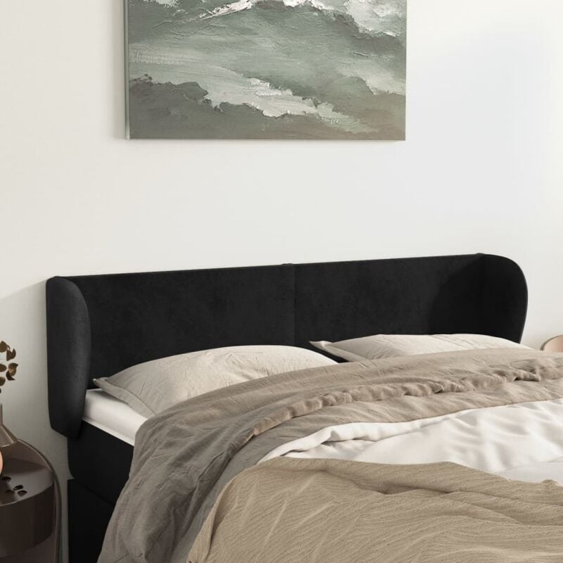 foto del prodotto jinlefu vidaxl testiera ad orecchio nera 147x23x78 88 cm in velluto
