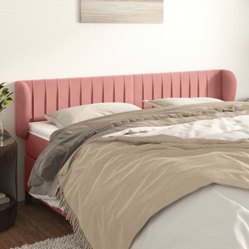 foto del prodotto jinlefu vidaxl testiera ad orecchio rosa 203x23x78 88 cm in velluto