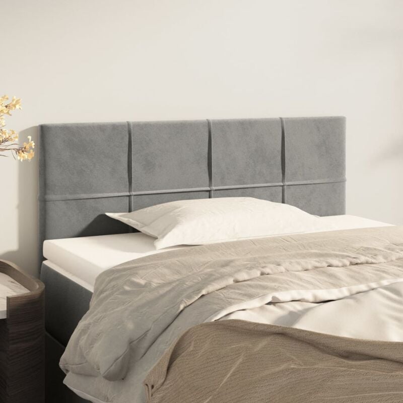 foto del prodotto jinlefu vidaxl testiera grigio chiaro 100x5x78 88 cm in velluto