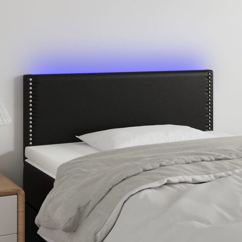 foto del prodotto jinlefu vidaxl testiera nera a led 80x5x78 88 cm in similpelle