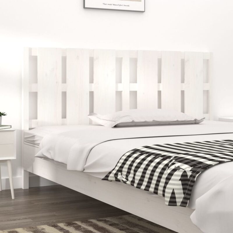 foto del prodotto jinlefu vidaxl testiera per letto bianca 185,5x4x100 cm legno massello di pino