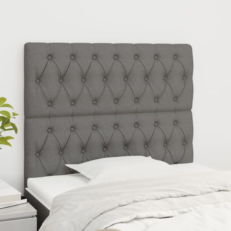 foto del prodotto jinlefu vidaxl testiere 2 pz grigio scuro 100x7x78 88 cm in tessuto