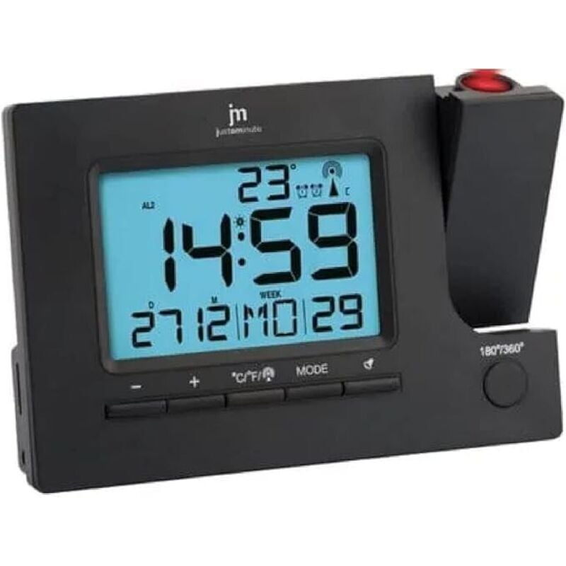 foto del prodotto jm sveglia digitale radiocontrollata justaminute con proiettore nero