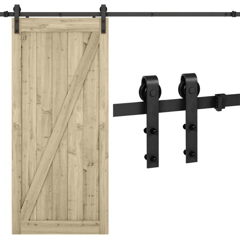 foto del prodotto jn.songs 2.3 m herraje para puerta corredera kit de accesorios para puertas correderas, contiene gu a de suelo ajustable