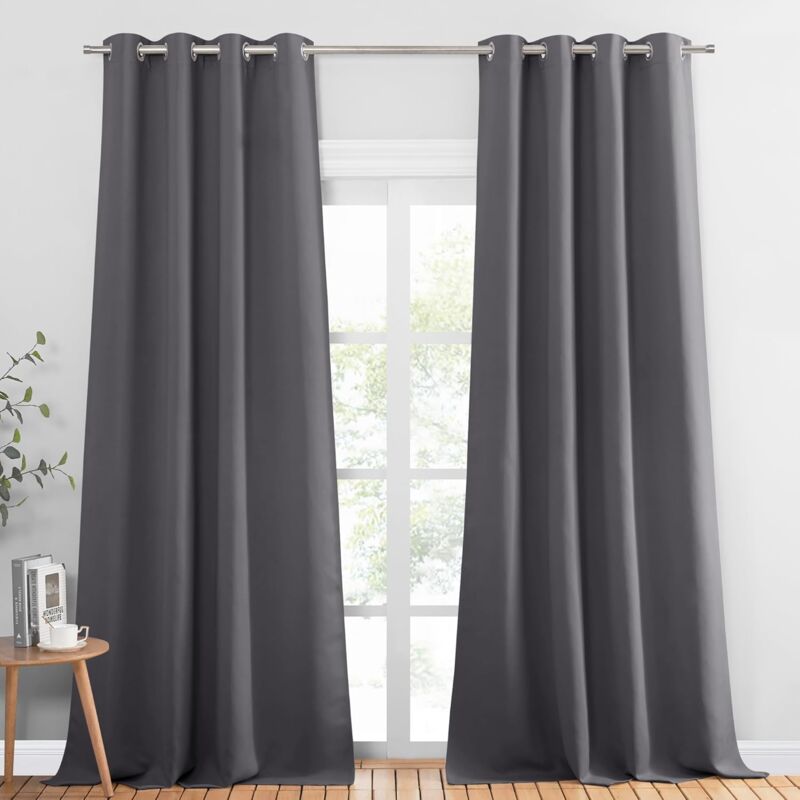 foto del prodotto jn.songs 2 pezzi tende per interni oscuranti, tenda oscurante da interno per camera da letto e soggiorno elegante grigio 200x280cm