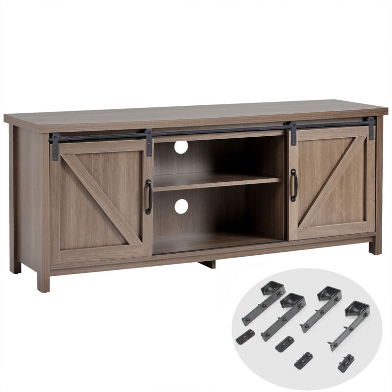 foto del prodotto jn.songs 4.6ft 1.4m mini binario per porta scorrevole doppie, kit hardware kit porta fienile scorrevole pour meuble tv, doppia porta, petite armoire